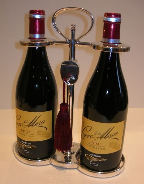 Rare Locking Double Wine Bottle Caddy by Hukin & Heath C.1900
