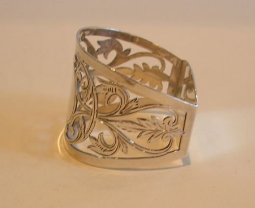 fig 1. Beautiful English Sterling Silver Napkin Ring - Pierced or Reticulated