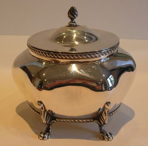 Antique English Sterling Silver Tea Caddy - Victorian - 1899