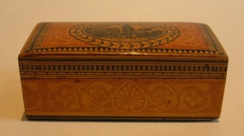 fig 1. Unusual Scottish Mauchline Ware Sewing / Cotton Spool Box c.1870