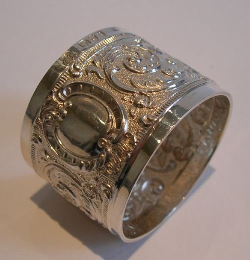 Stunning Antique English Sterling Silver Napkin Ring - London 1893