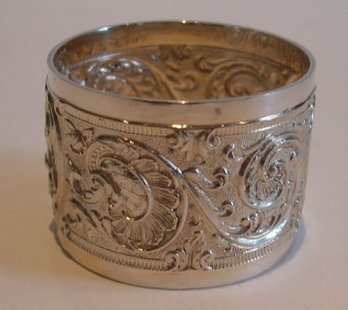 fig 1. Stunning Antique English Sterling Silver Napkin Ring - London 1893