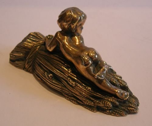 fig 1. Stunning Antique Figural Table Vesta - Child Feeding A Bird c.1860
