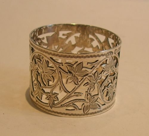 fig 1. Antique English Sterling Silver Pierced Napkin Ring - Victorian