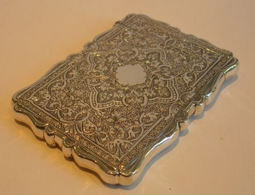 Antique English Sterling Silver Visiting Card Case - 1872