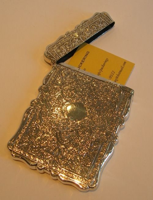 fig 1. Antique English Sterling Silver Visiting Card Case - 1872