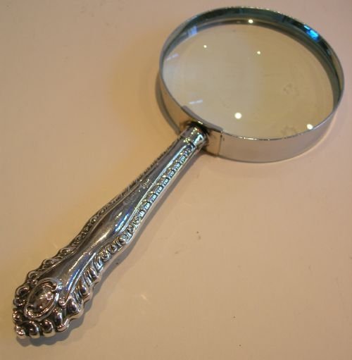 Antique English Sterling Silver Handled Magnifying Glass - Edwardian