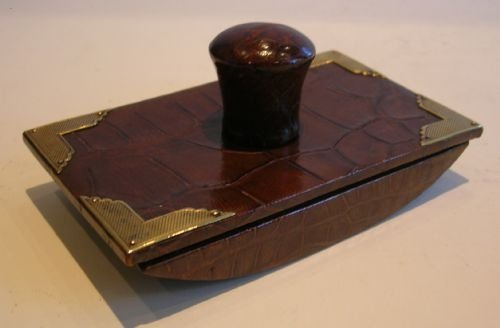 Fabulous Antique Crocodile / Alligator Skin Rocking Blotter by Asprey of Bond Street