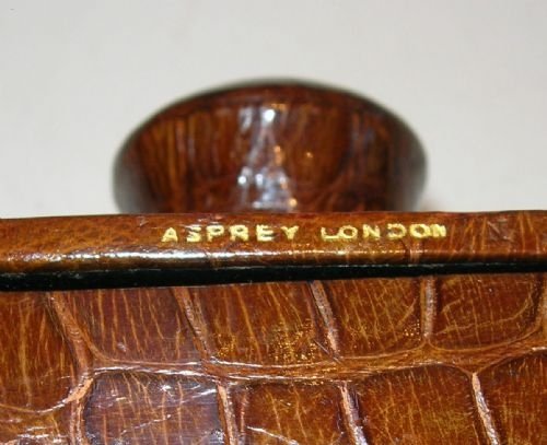 fig 1. Fabulous Antique Crocodile / Alligator Skin Rocking Blotter By Asprey of Bond Street