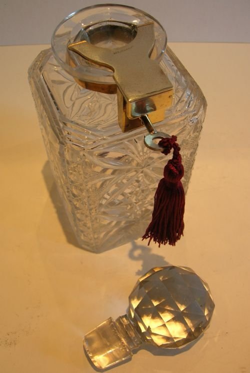fig 1. Antique English Betjemann's Patent Locking Decanter c.1890