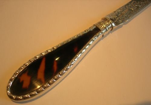 fig 1. Antique Sterling Silver & Tortoise Shell Letter Opener - 1895