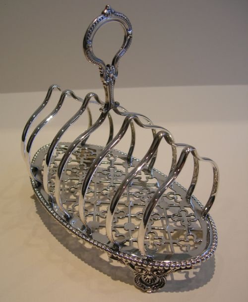 Wonderful Antique English Silver Plate Toast Rack / Letter Holder - By Elkington & Co.
