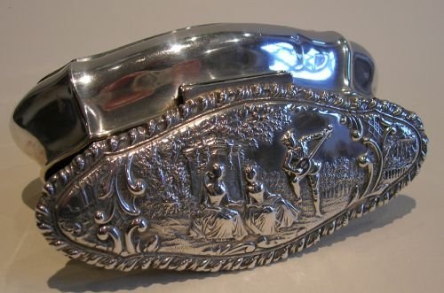 Beautiful Antique English Sterling Silver Ring Box for Five Rings - 1901