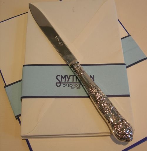 Decorative Antique English Sterling Silver Letter Opener - 1860
