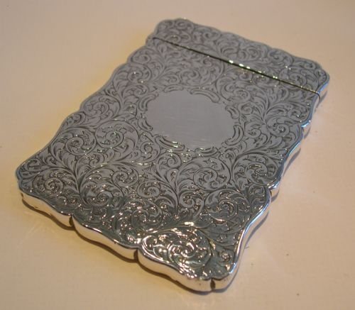 Antique English Sterling Silver Visiting Card Case - 1873