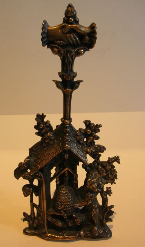 Antique Bronze Pocket Watch Stand C.1860 - Bear and Bee Hive