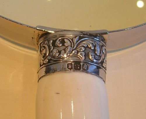 fig 1. Huge Desk Magnifying Glass - Antique Ivory and English Sterling Silver