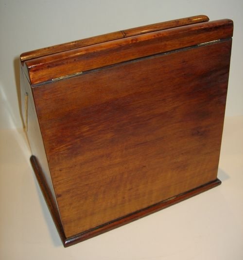 fig 2. Handsome English Victorian Stationery / Writing Box In Burr Walnut c.1890
	