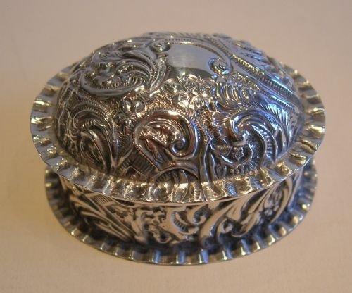 Antique English Sterling Silver Trinket Box - Victorian - 1899