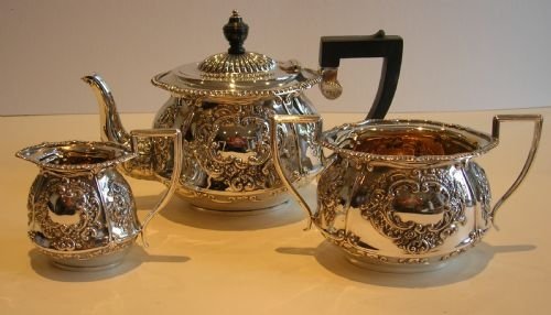 Antique English Silver Plated Bachelor Tea Set C.1900