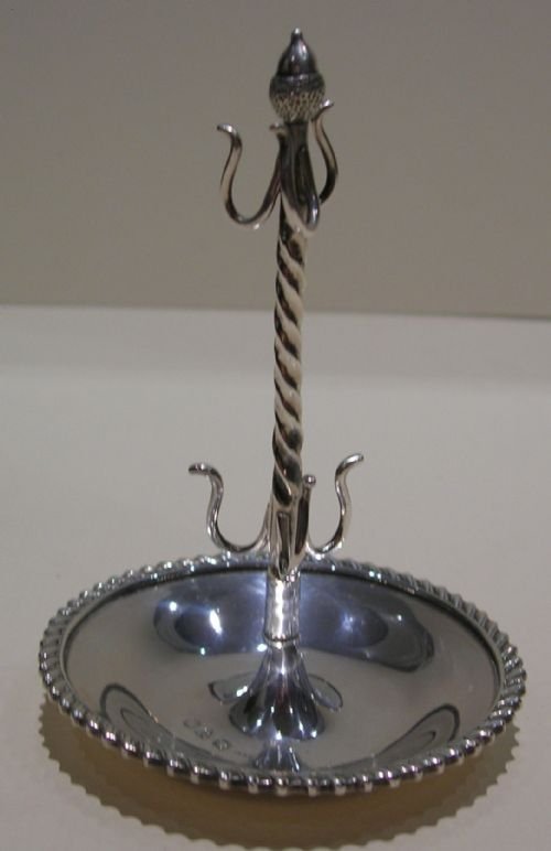 Antique English Sterling Silver Ring Tree - Acorn Top - 1897