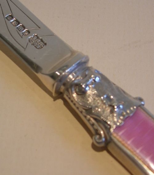 fig 1. English Sterling Silver and Guilloche Enamel Letter Opener - 1879