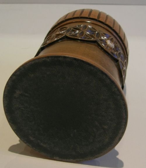 fig 1. Handsome Victorian Carved Fruit Wood String or Twine Box / Dispenser c.1880