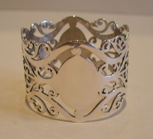 Exquisite Antique Sterling Silver Napkin Ring - Pierced