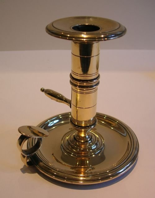Antique English Brass Chamberstick with Ejector C.1850