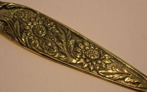 fig 1. Antique English Sunflower Cast Brass Letter Opener c.1910