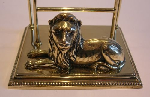 fig 1. Antique English Letter or Stationery Rack / Holder - Lion With Glass Eyes