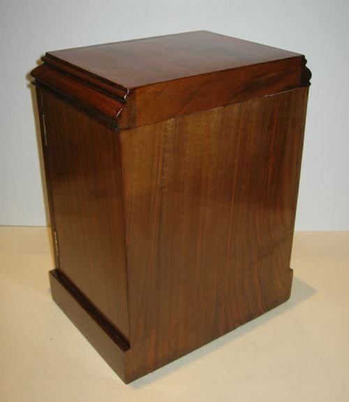 fig 1. Large Antique English Walnut Cigar Cabinet c.1880 - Cedar Lined Drawers