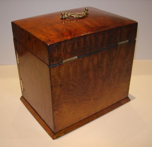 fig 1. Fabulous Antique Burr Ash Jewellery Box With Glazed Doors c.1886