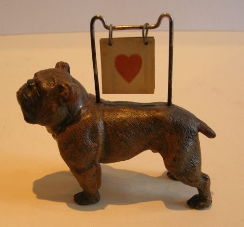 fig 1. Large Antique English Figural Trumps Marker - Dog - English Bulldog