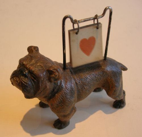Large Antique English Figural Trumps Marker - Dog - English Bulldog