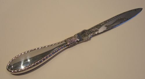 fig 1. Stunning Antique English Sterling Silver & Tortoise Shell Letter Opener