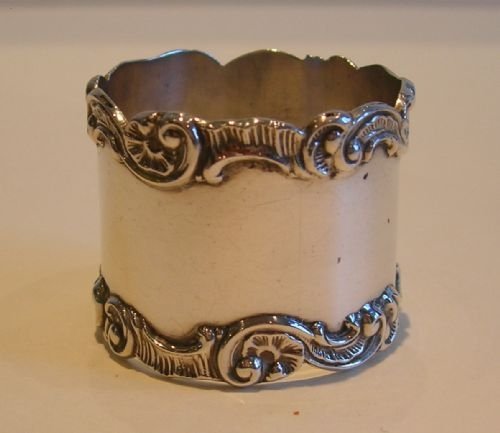 Handsome Heavy Antique English Napkin Ring in Sterling Silver - 1907