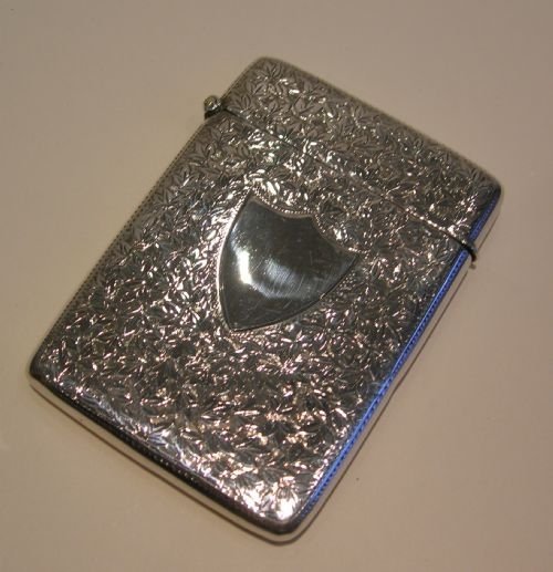 Handsome Antique English Sterling Silver Visiting Card Case - 1899