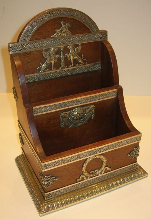 Antique French Empire Desk-top Letter or Stationery Rack or Caddy