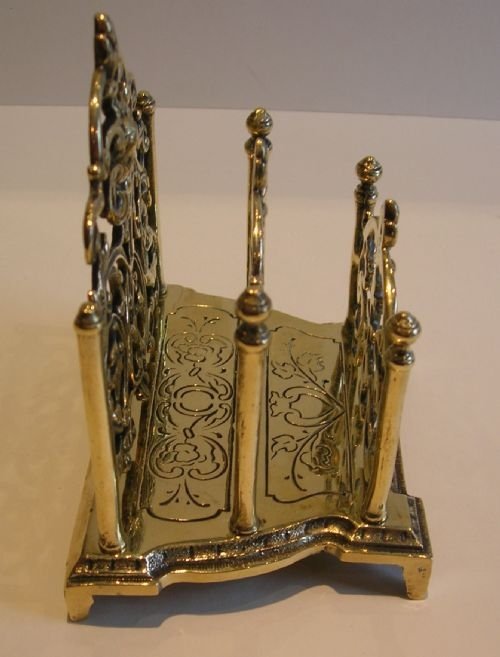 fig 1. Victorian English Cast Brass Letter Rack or Holder - Charming Cherub