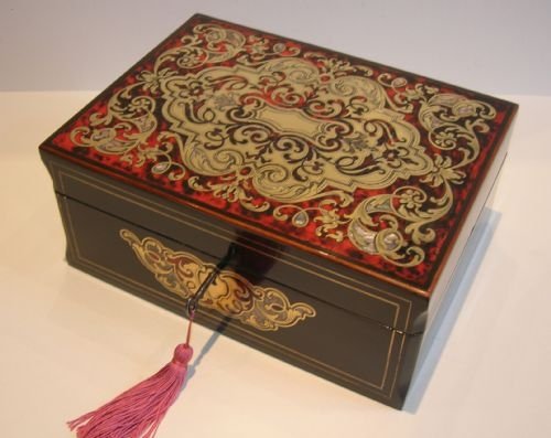 Stunning English Victorian Boulle Jewelry Box C.1860