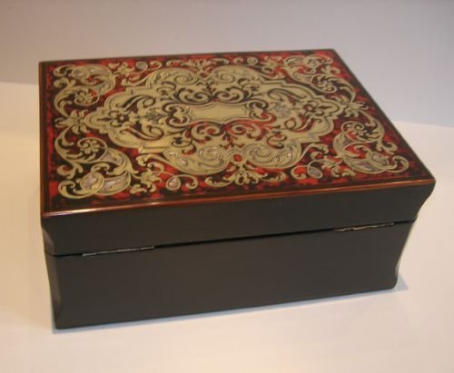 fig 1. Stunning English Victorian Boulle Jewelry Box c.1860