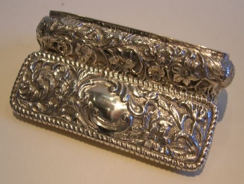 Antique English Sterling Silver Ring Box for Two Rings - Victorian