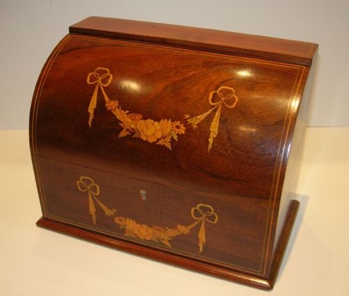 Magnificent Marquetry Inlaid Mahogany Stationery / Writing Box C.1880