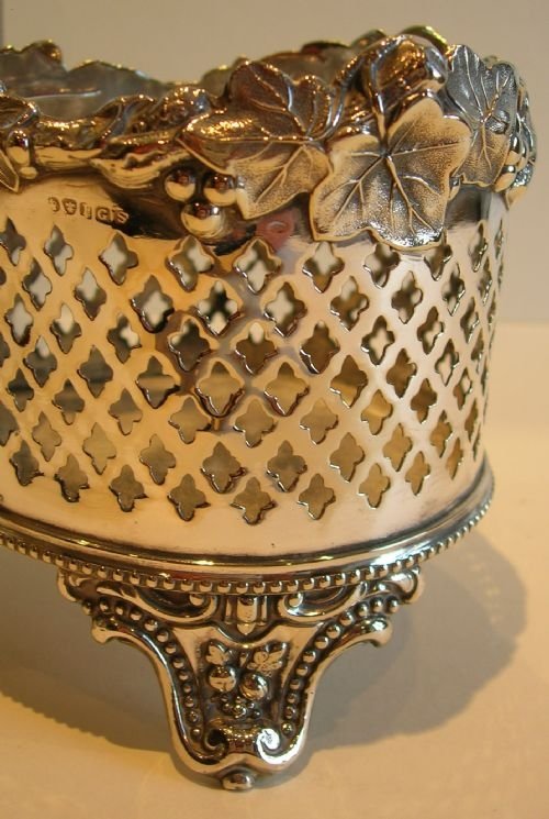 fig 1. Antique English Silver Plate Double Wine Bottle Holder c.1880