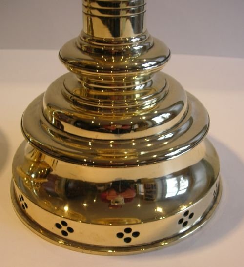 fig 1. Grand Large Pair of Neo-Gothic Candlesticks In The Manner of Hart, Son, Peard & Co