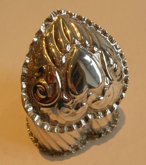 Stunning English Victorian Sterling Silver Heart Shaped Box - 1895