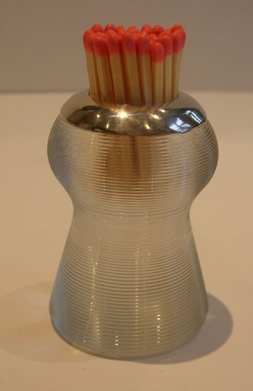 Antique English Threaded Glass & Sterling Silver Match Strike - Scottish Thistle Shaped
