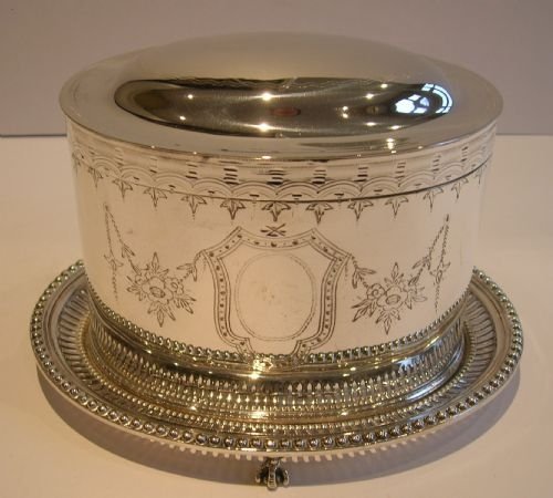 Stunning Oval Silverplated Biscuit Box by Atkin Brothers, Sheffield C.1880
