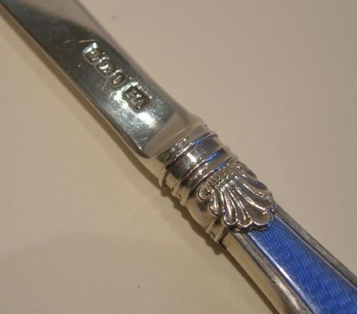 fig 1. English Sterling Silver and Guilloche Enamel Letter Opener